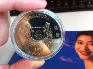 1997 $5 Singapore airlines 50th anniversary back