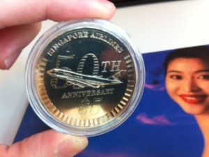 1997 $5 Singapore airlines 50th anniversary front