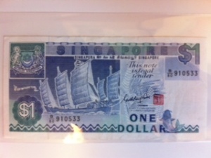 Singapore Ship $1 front