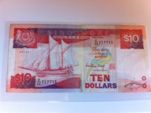 Singapore Ship $10 front
