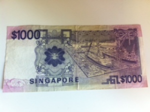 Singapore Ship $1000 back