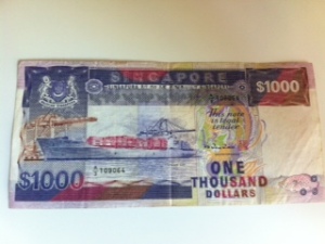 Singapore Ship $1000 front