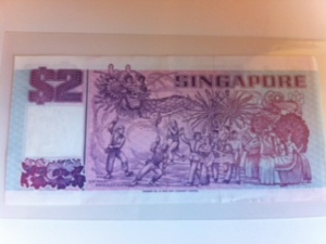 Singapore Ship $2 purple back