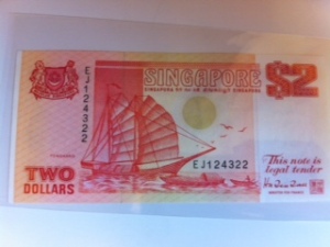 Singapore Ship $2 red front