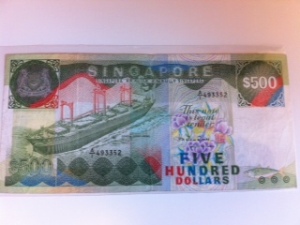 Singapore Ship $500 front